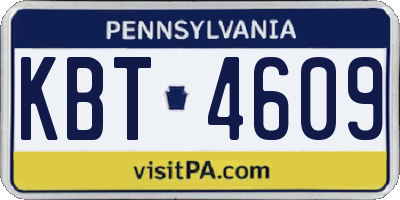 PA license plate KBT4609