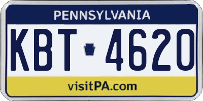 PA license plate KBT4620