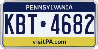 PA license plate KBT4682