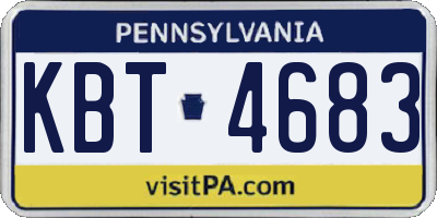 PA license plate KBT4683