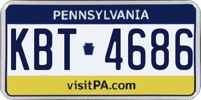 PA license plate KBT4686
