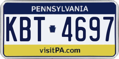 PA license plate KBT4697