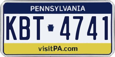 PA license plate KBT4741