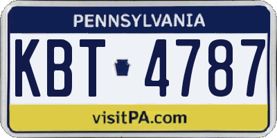 PA license plate KBT4787