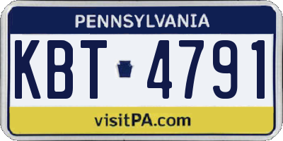 PA license plate KBT4791