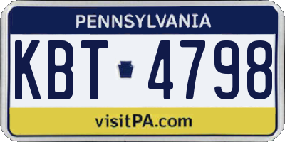 PA license plate KBT4798