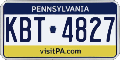 PA license plate KBT4827