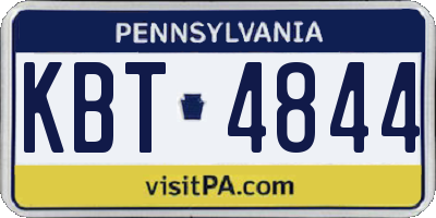 PA license plate KBT4844