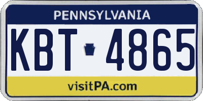 PA license plate KBT4865