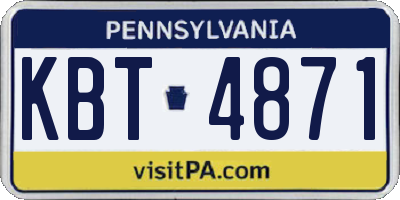 PA license plate KBT4871
