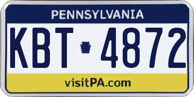 PA license plate KBT4872