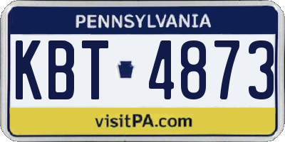 PA license plate KBT4873