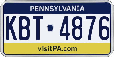 PA license plate KBT4876