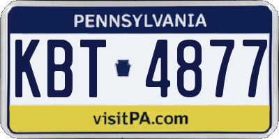 PA license plate KBT4877