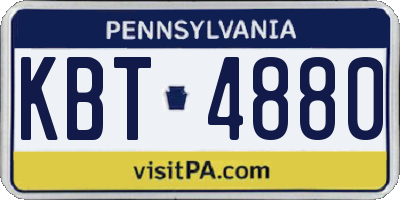 PA license plate KBT4880