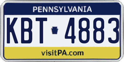 PA license plate KBT4883