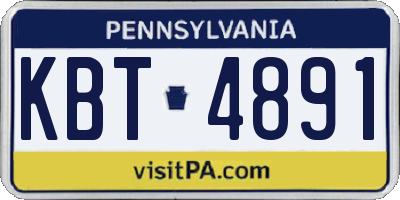 PA license plate KBT4891