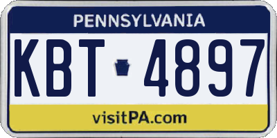 PA license plate KBT4897