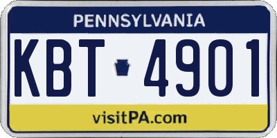 PA license plate KBT4901