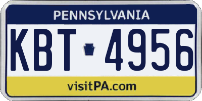 PA license plate KBT4956