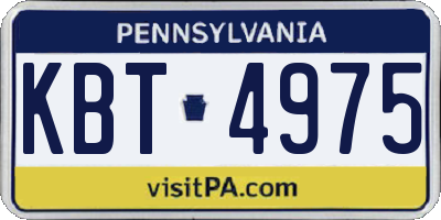 PA license plate KBT4975