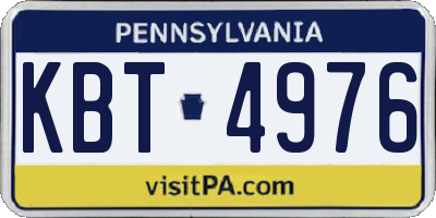 PA license plate KBT4976