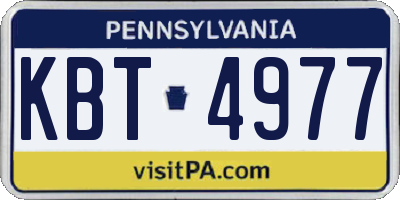 PA license plate KBT4977