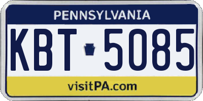 PA license plate KBT5085