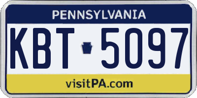 PA license plate KBT5097