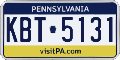 PA license plate KBT5131