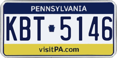 PA license plate KBT5146