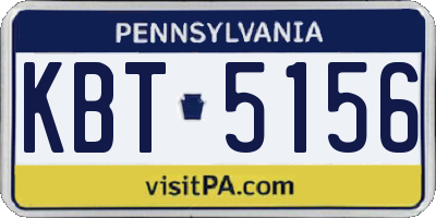 PA license plate KBT5156