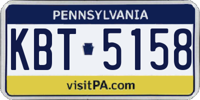 PA license plate KBT5158