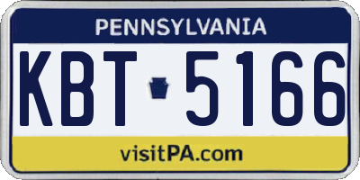 PA license plate KBT5166