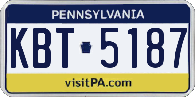 PA license plate KBT5187