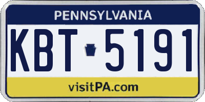 PA license plate KBT5191