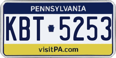 PA license plate KBT5253