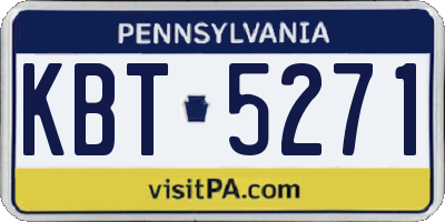 PA license plate KBT5271