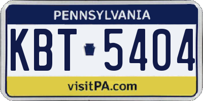PA license plate KBT5404