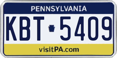 PA license plate KBT5409