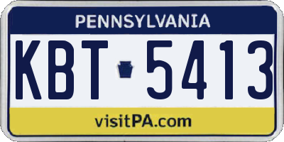 PA license plate KBT5413