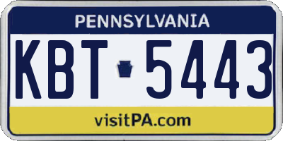 PA license plate KBT5443
