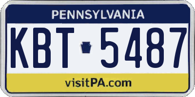 PA license plate KBT5487