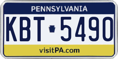 PA license plate KBT5490