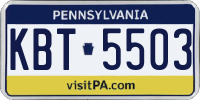 PA license plate KBT5503