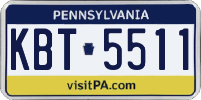 PA license plate KBT5511
