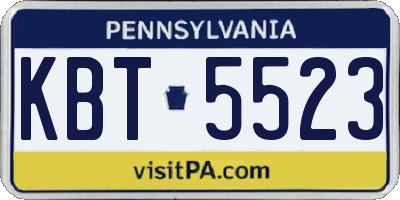 PA license plate KBT5523