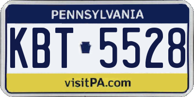 PA license plate KBT5528
