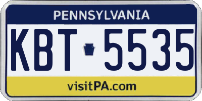 PA license plate KBT5535