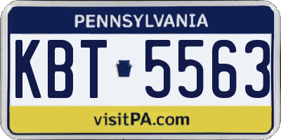 PA license plate KBT5563